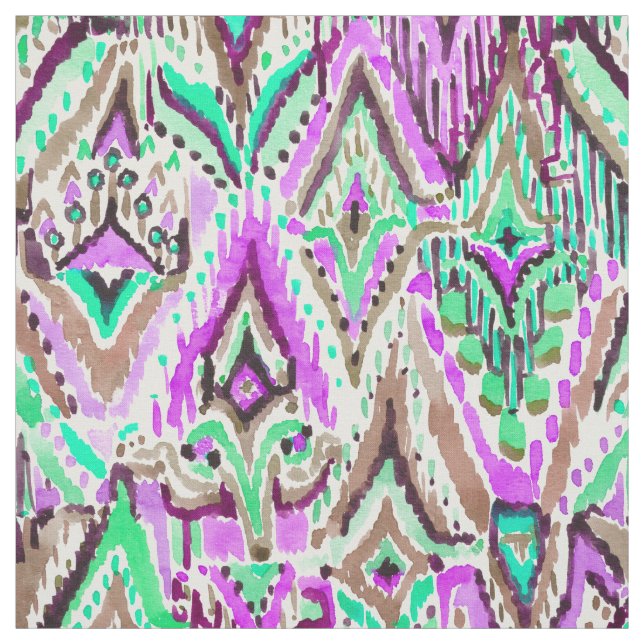 Fringe Ikat Watercolor Tribal Fabric (Swatch)