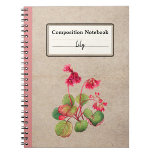 Fringed Galax Flower Personalized Composition Notebook