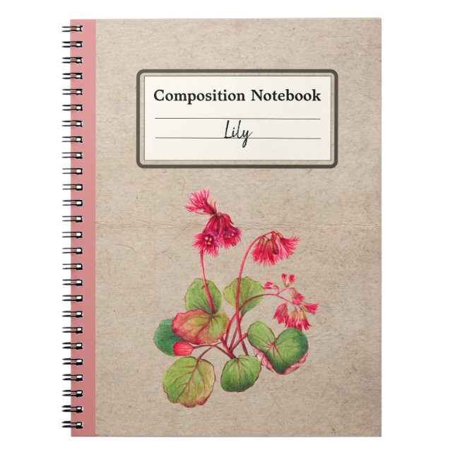 Fringed Galax Flower Personalized Composition Notebook (Front)