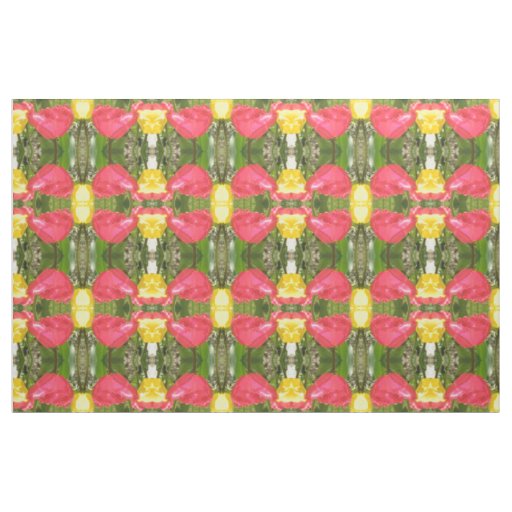 Fringed Tulips Floral Patterned Craft Fabric