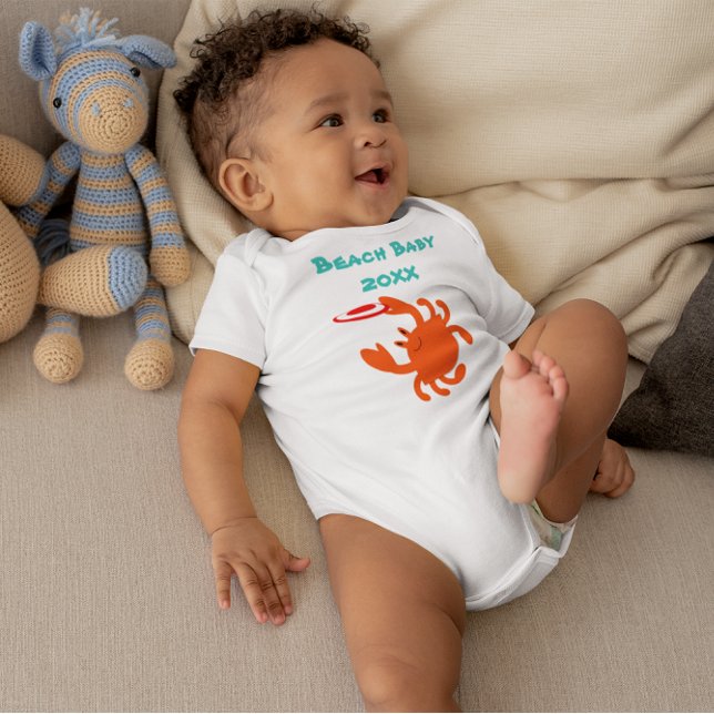 Frisbee Crab Beach Baby Personalized Baby Bodysuit (Creator Uploaded)