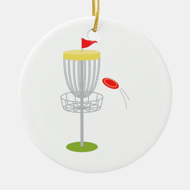 Frisbee Disc Golf Ceramic Ornament (Front)