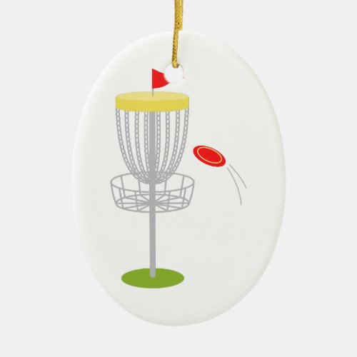 Frisbee Disc Golf Ceramic Ornament