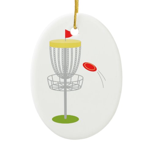 Frisbee Disc Golf Ceramic Ornament
