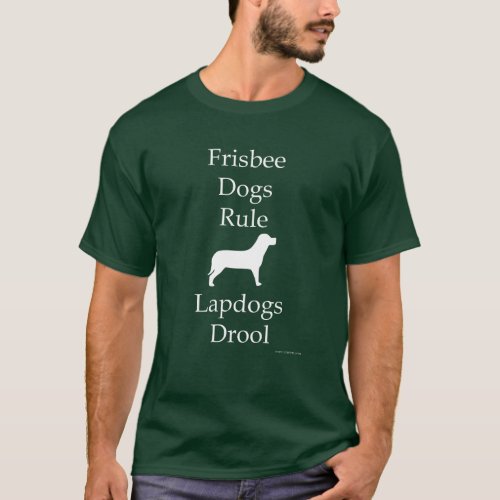 Frisbee Dogs Rule Dark T_Shirt