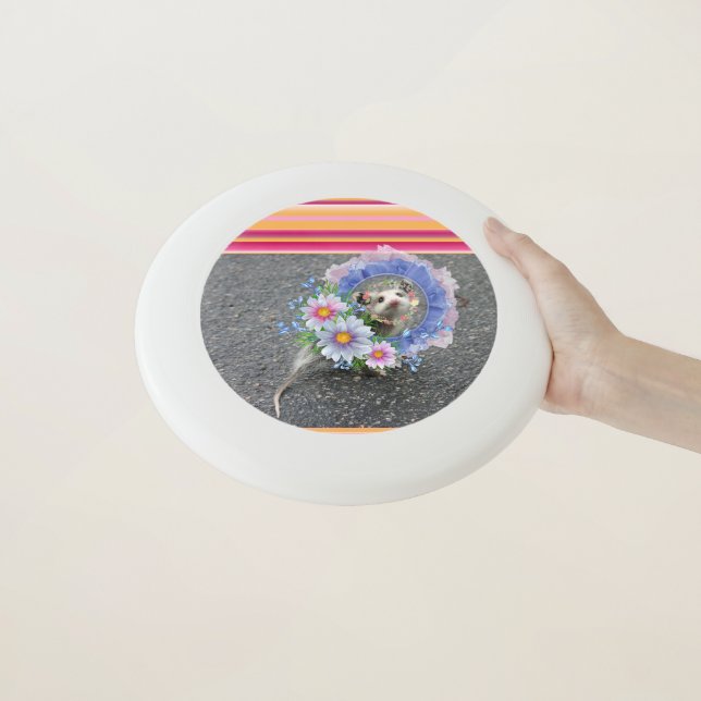 Frisbee Flying D Cute Opossum Floral (In Hand)