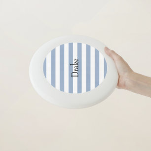Frisbee Flying D Cute Stripe Blue & White 