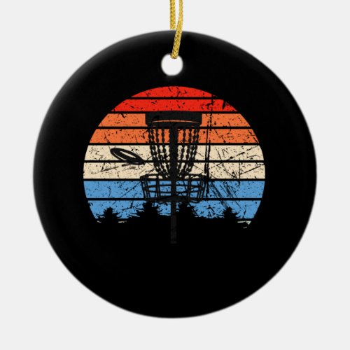 Frisbee Golf Disc Golf Retro Ceramic Ornament