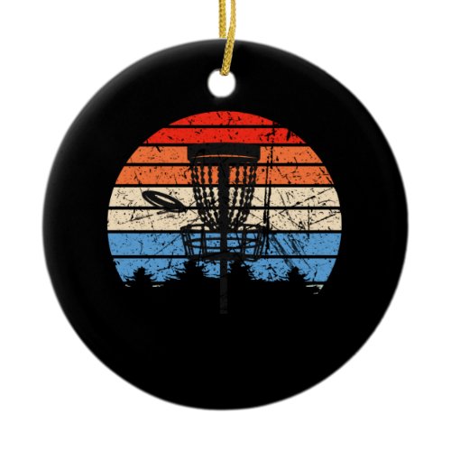 Frisbee Golf Disc Golf Retro Ceramic Ornament