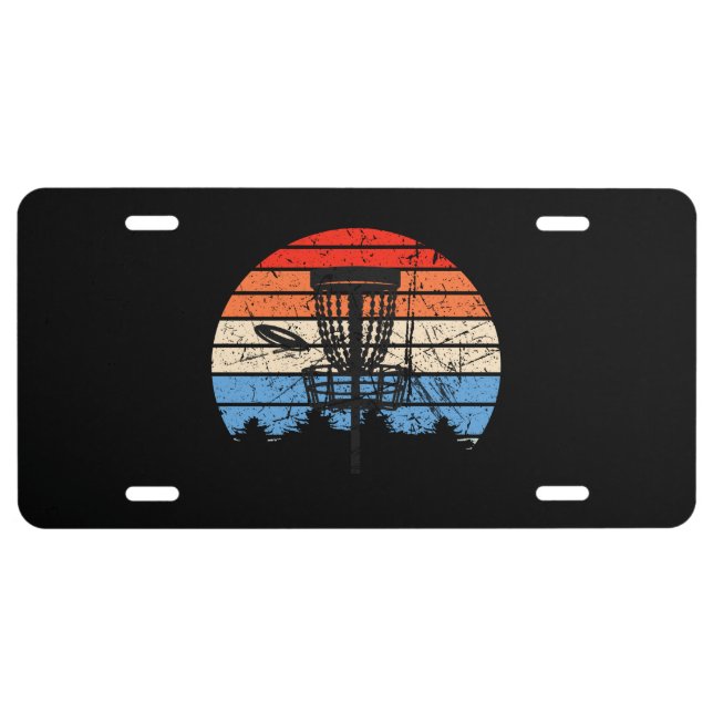 Frisbee Golf Disc Golf Retro License Plate (Front)