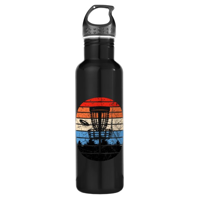 Frisbee Golf Disc Golf Retro Stainless Steel Water Bottle (Front)