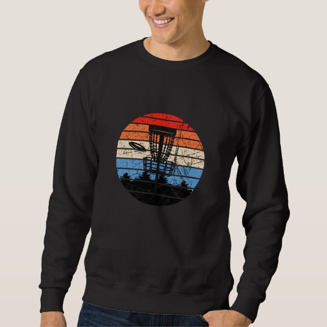 Frisbee Golf Disc Golf Retro Sweatshirt (Front)