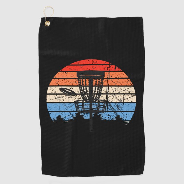 Frisbee Golf Disc Golf Retro Towel (Front)