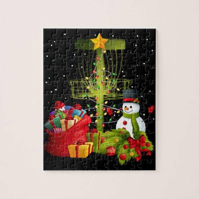 Frisbee Golf Frolf Christmas Tree Jigsaw Puzzle (Vertical)