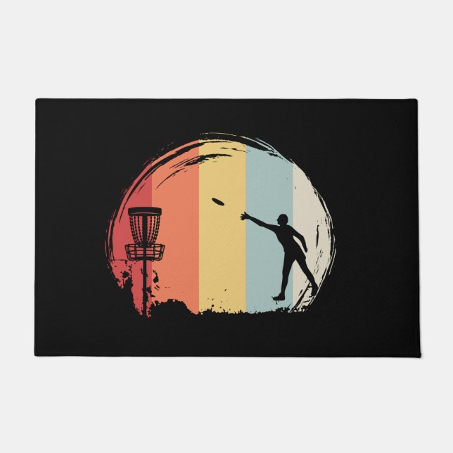 Frisbee Golf Retro Doormat (Front)