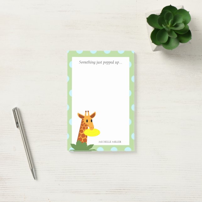 Frisbee Jungle Giraffe Personalized Post-it Notes (Office)
