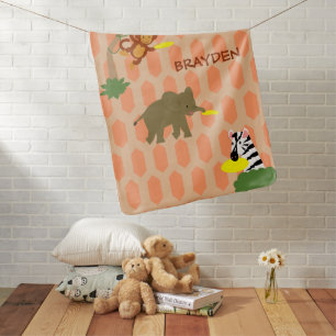 Frisbee Jungle Peach Baby Blanket