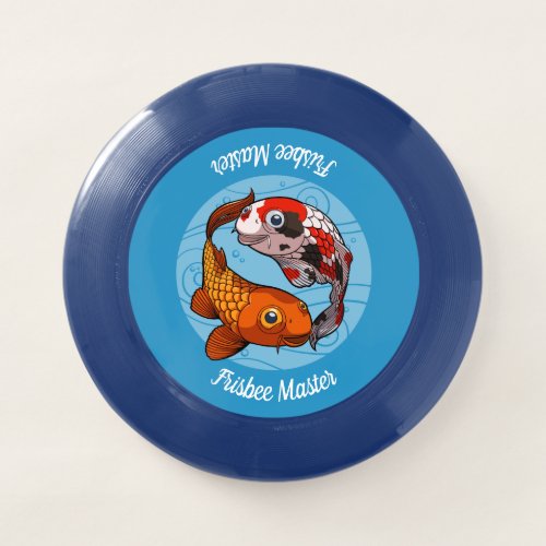 Frisbee Master Swimming Koi Carp Fish Cartoon 