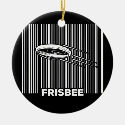 Frisbee Player Frolf Fly Disk Golf Barcode Course Ceramic Ornament