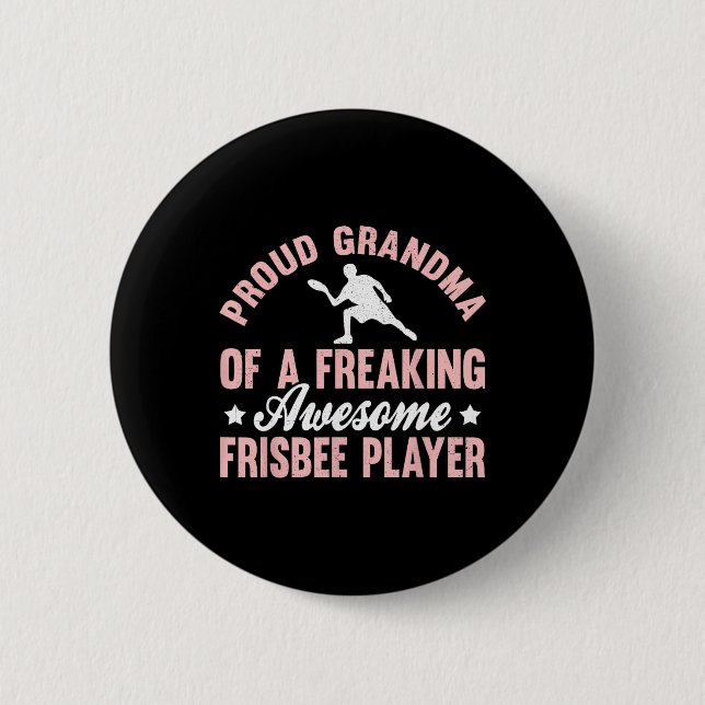 Frisbee Player Ultimate Frisbee Disc Golf Grandma  Button (Front)
