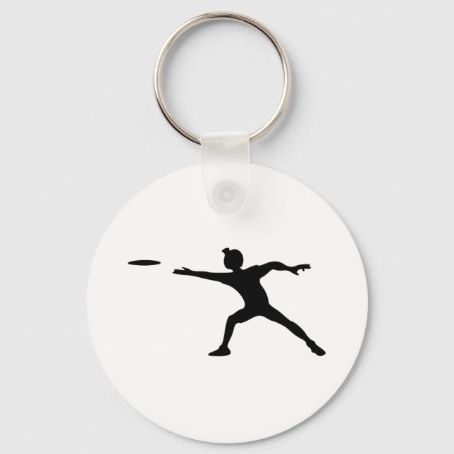 Frisbee Silhouette Keychain (Front)