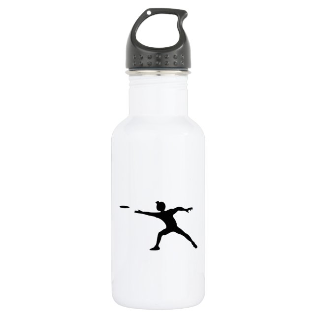 Frisbee Silhouette Water Bottle (Front)