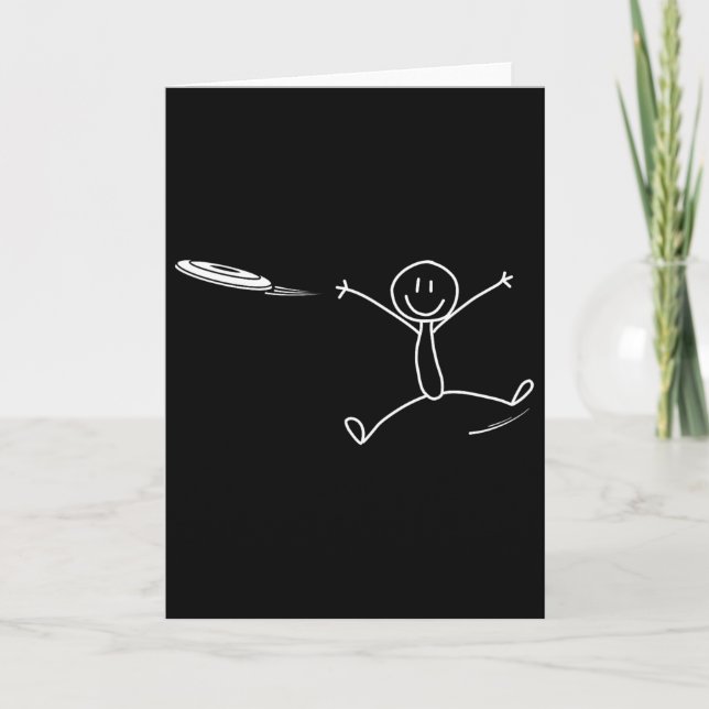 Frisbee Stickman Disc Golf Funny Ultimate Frisbee  Card (Front)