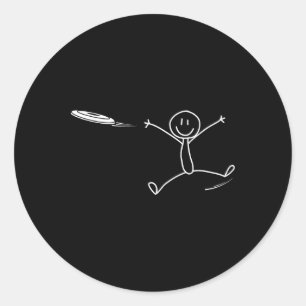 Frisbee Stickman Disc Golf Funny Ultimate Frisbee Classic Round Sticker