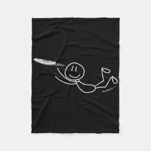 Frisbee Stickman Disc Golf Funny Ultimate Frisbee  Fleece Blanket