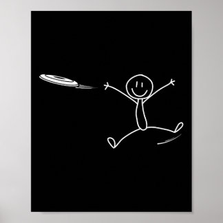 Frisbee Stickman Disc Golf Funny Ultimate Frisbee  Poster