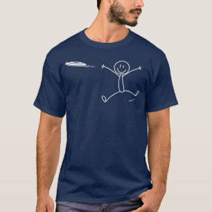 Frisbee Stickman Disc Golf Funny Ultimate Frisbee T-Shirt
