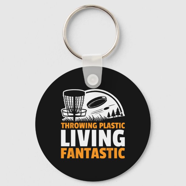 Frisbee Throwing Plastic Living Fantastic Disc Gol Keychain (Front)