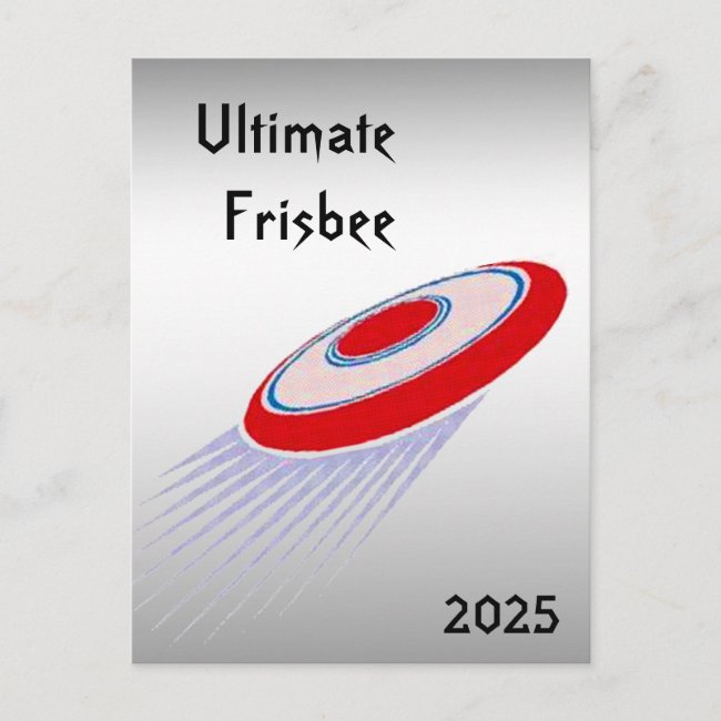 Frisbee with 2025 Calendar on Back Postcard