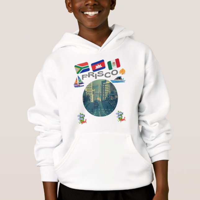 Frisco 2 with cable car picture hoodie (Front)