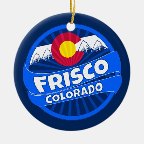 Frisco Colorado mountain burst holiday ornament