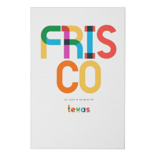 Frisco Texas Mid Century, Pop Art, Faux Canvas Print