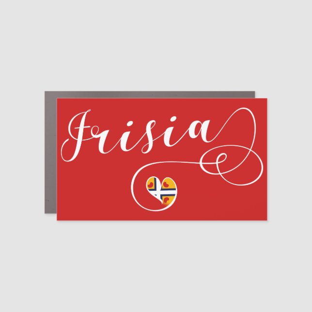 Frisia Flag Heart, Frisians Car Magnet (Front)