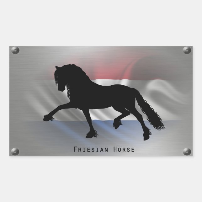 Frisian horse rectangular sticker (Front)