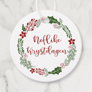 Frisian Merry Christmas Noflike Krystdagen, Custom Favor Tags