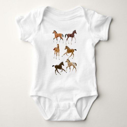 Frisky Horse Foals Baby One Piece Baby Bodysuit