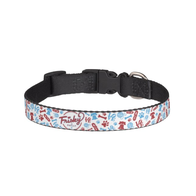 Frisky In Philly: Collage Design Dog Collar (Front)