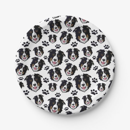 Frisky Scottish Border Collie Sheep Dog Pet Puppy Paper Plates