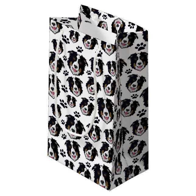 Frisky Scottish Border Collie Sheep Dog Pet Puppy Small Gift Bag (Front Angled)