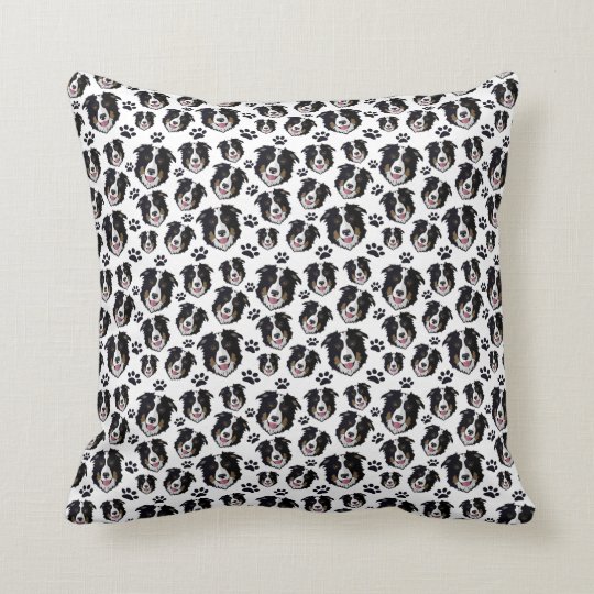 border collie throw pillow