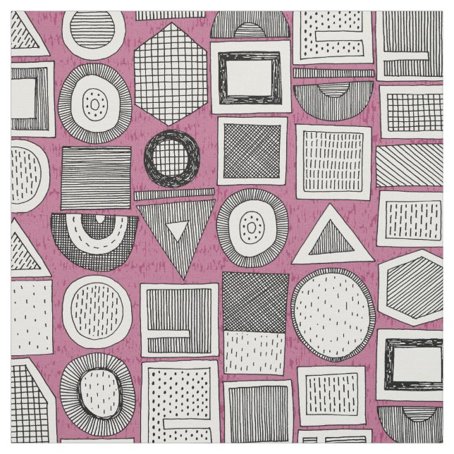 frisson memphis black white berry fabric (Swatch)