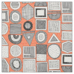 frisson memphis black white orange fabric