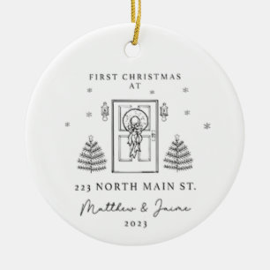 frist christmas at 223 north main st 2023 ceramic ornament