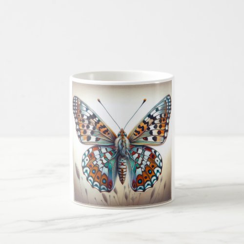 Fritillaries Butterfly IREF1812 _ Watercolor Coffee Mug