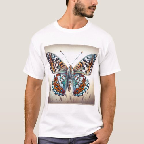 Fritillaries Butterfly IREF1812 _ Watercolor T_Shirt