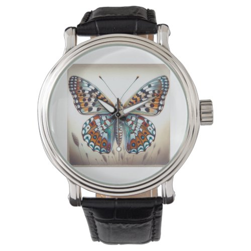 Fritillaries Butterfly IREF1812 _ Watercolor Watch
